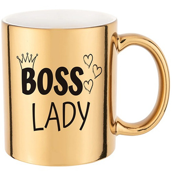 BOSS LADY gold mirror mug