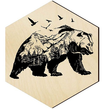 WOODEN DECORATIVE PANEL FOR A WALL HEXAGON