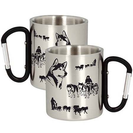 METAL MUG FOR A DOG SLEED RACING COMPETITOR