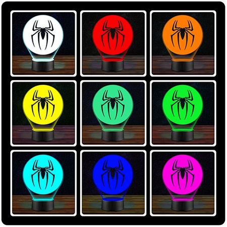 SPIDER-MAN SPIDER 3D LED NIGHT LAMP + REMOTE CONTROL