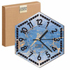  WOODEN WALL CLOCK SEA HEXAGON 