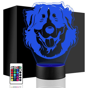 LED DOG NIGHT LAMP 3D ANIMAL + REMOTE CONTROL