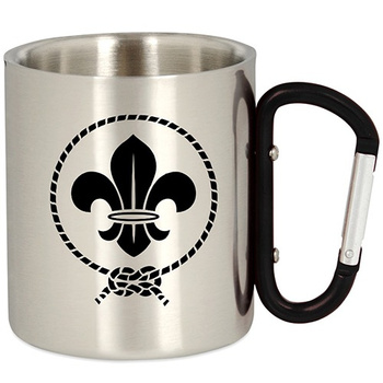 METAL TOURIST MUG WITH CARABINER
