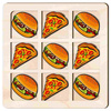 TIC TACK TOE GAME PIZZA AND HAMBURGER