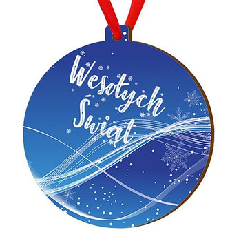Bombka drewniana zawieszka na choinkę