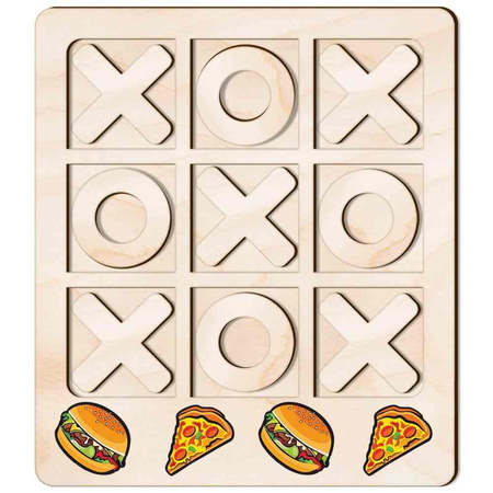 TIC TACK TOE GAME PIZZA AND HAMBURGER