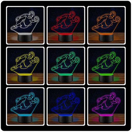 LED NIGHT LAMP SOCCER PLAYER 3D + REMOTE