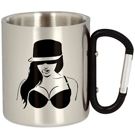 METAL TOURIST MUG WITH CARABINER