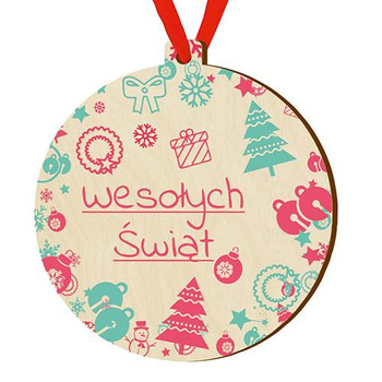 Wooden bauble for the Christmas tree