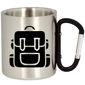 METAL TOURIST MUG WITH CARABINER