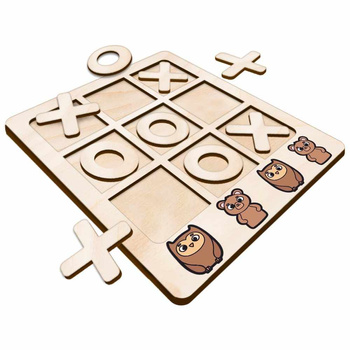 TIC TACK TOE GAME BEAR AND OWL