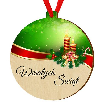 Wooden bauble for the Christmas tree