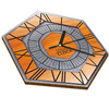  WOODEN WALL CLOCK CONCRETE HEXAGON 