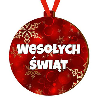 Bombka drewniana zawieszka na choinkę