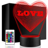 LAMPKA NOCNA LED SERCE LOVE 3D + PILOT