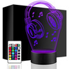  LED NIGHT LAMP, HEADPHONES, 3D MUSIC + REMOTE 