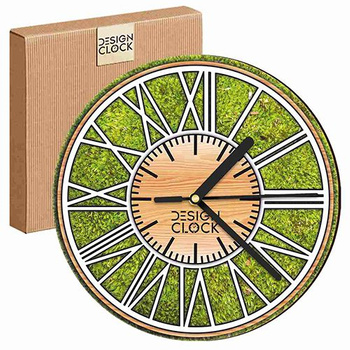 WALL CLOCK WOODEN NATURE GRASS