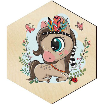 WOODEN DECORATIVE PANEL FOR A WALL HEXAGON