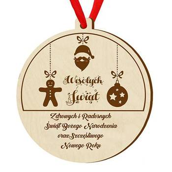 Wooden bauble for the Christmas tree