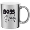 BOSS LADY silver mirror mug