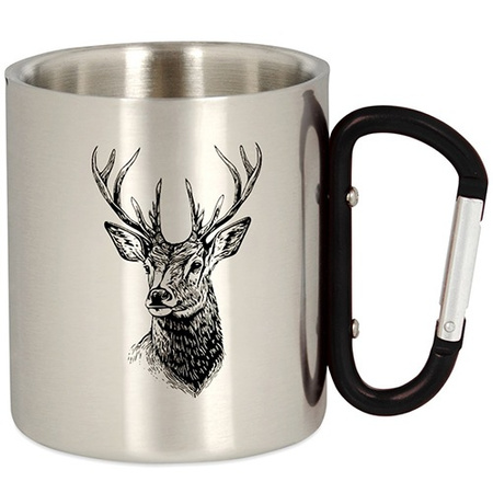 METAL TOURIST MUG WITH CARABINER