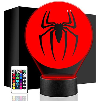 LAMPKA NOCNA SPIDER-MAN PAJĄK 3D LED + PILOT