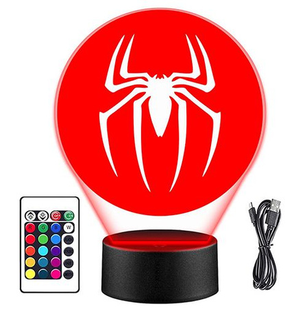 SPIDER-MAN SPIDER 3D LED NIGHT LAMP + REMOTE CONTROL
