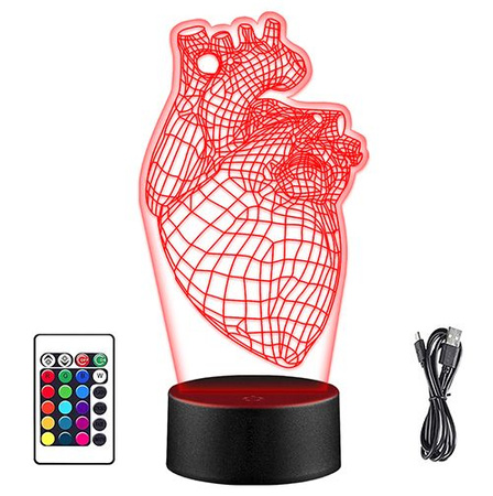 HEART LED NIGHT LAMP MEDICINE + REMOTE