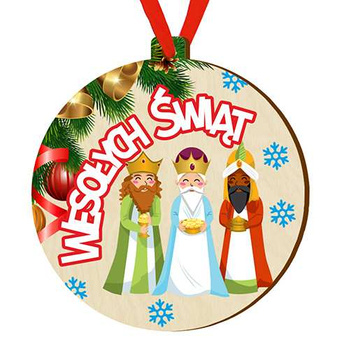 Wooden bauble for the Christmas tree