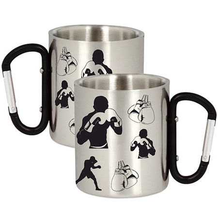 METAL MUG FOR A BOXER BOXING