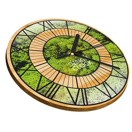 WALL CLOCK WOODEN NATURE GRASS