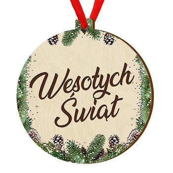 Wooden bauble for the Christmas tree