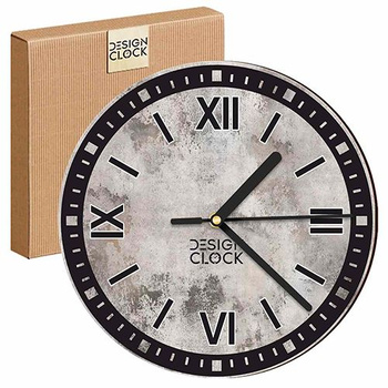 WALL CLOCK, WOODEN, LOFT, CONCRETE