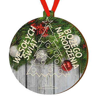 Wooden bauble for the Christmas tree