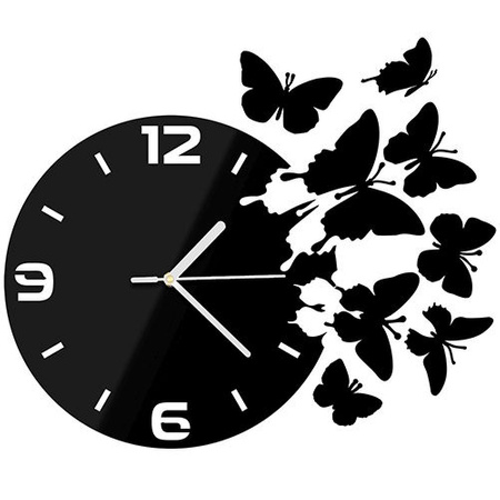 ZEGAR NA ŚCIANĘ ŚCIENNY EFEKT MOTYLI MOTYLE
