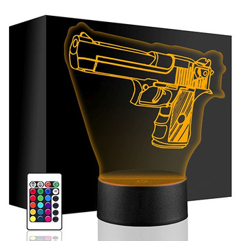 LED NIGHT LAMP 3D REVOLVER GUN + REMOTE CONTROL