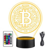 BITCOIN CRYPTOCURRENCY 3D LED NIGHT LAMP + REMOTE CONTROL