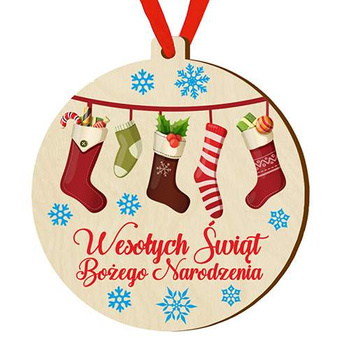 Wooden bauble for the Christmas tree