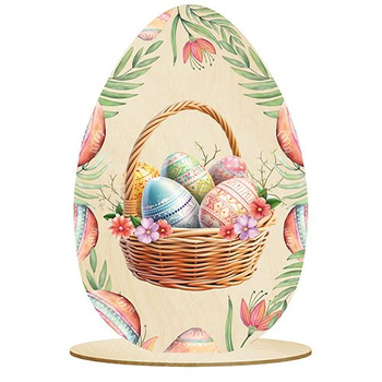 WOODEN EGG STATUETTE FOR EASTER