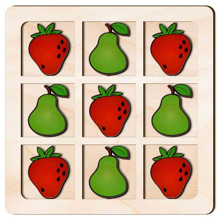 TIC TACK TOE GAME PEAR STRAWBERRY