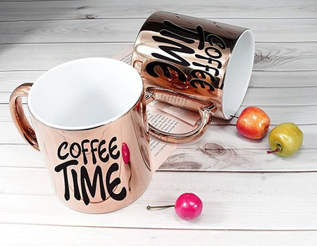 COFFEE TIME pink mirror mug