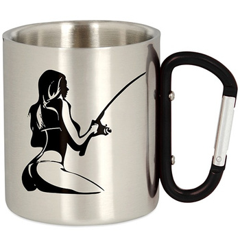 METAL TOURIST FISHING MUG WITH CARABINER