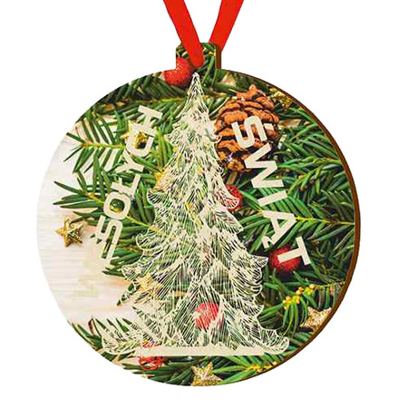 Wooden bauble for the Christmas tree