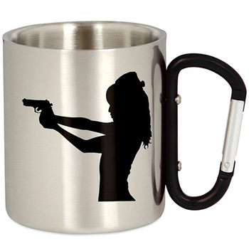 METAL TOURIST MUG WITH CARABINER