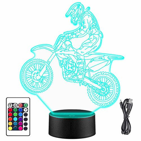 LAMPKA NOCNA Motocross Cross Enduro Engine 3D LED + PILOT
