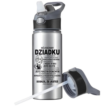 KUBEK BIDON SPORTOWY BUTELKA NA WODĘ SŁOMKĄ UCHWYTEM SURVIVAL