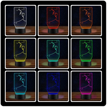  LED NIGHT LAMP KISS LIPS 3D + REMOTE