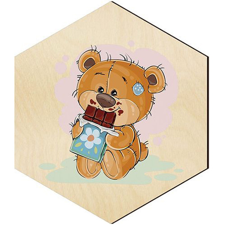 WOODEN DECORATIVE PANEL FOR A WALL HEXAGON