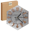  WOODEN WALL CLOCK CONCRETE HEXAGON 