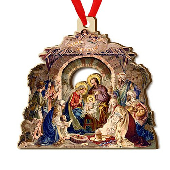 Wooden bauble for the Christmas tree